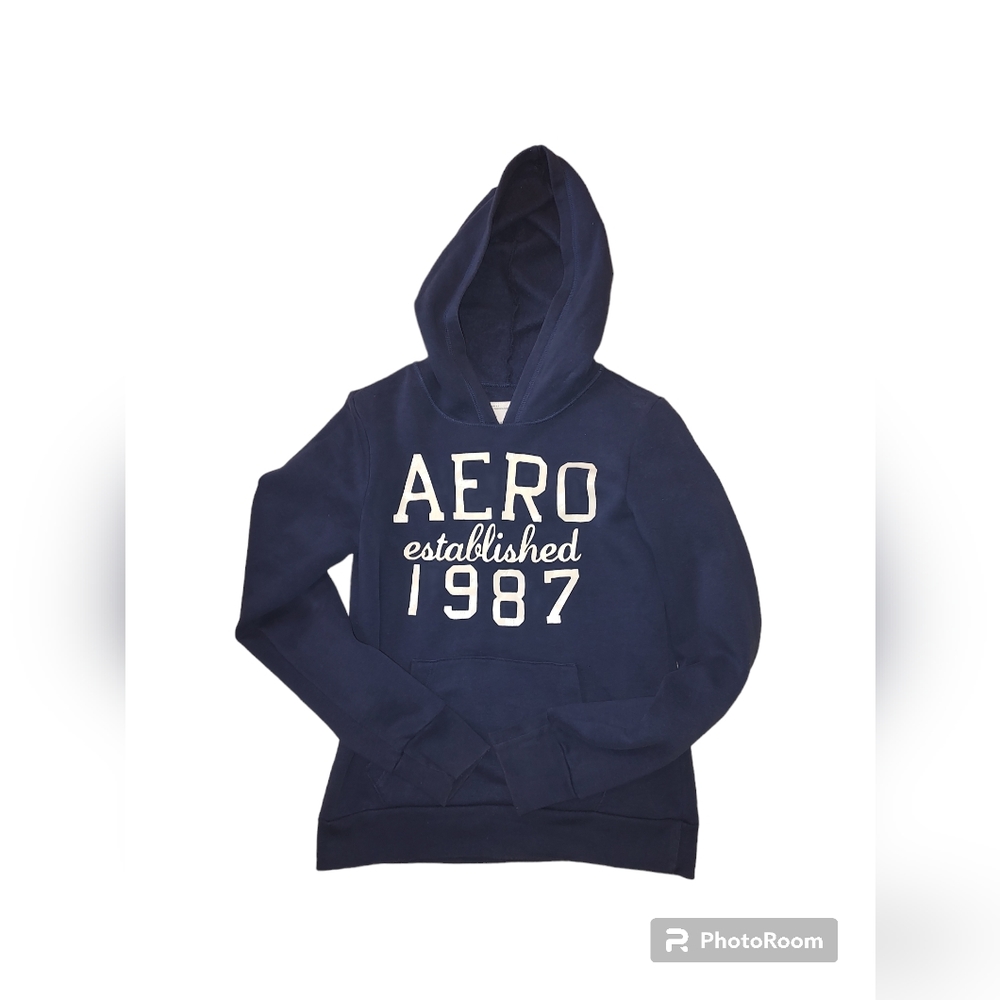 Vintage Aeropostale Aero Established 1987 Navy Blue Pullover Hoodie- M